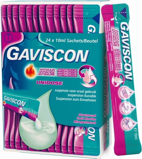 Gaviscon Antireflux drinkbare suspensie 24 zakjes | Maagzuur