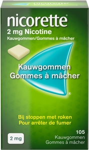 Nicorette Classic 2 Mg Nicotine Kauwgom 105 Stuks 
