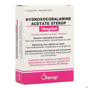 Hydroxocobalamine Acetas 10mg 3 ampullen x2ml