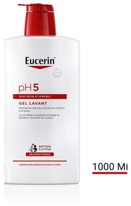 Eucerin pH5 Waslotion Droge en Gevoelige Huid met pomp Gezicht en Lichaam 1000ml