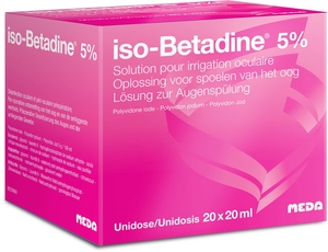 iso-Betadine 5% Oplossing voor Spoelen van het Oog Unidosis 20 x 20ml