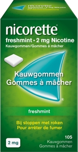 Nicorette Freshmint 2 Mg Nicotine Kauwgom 105 Stuks