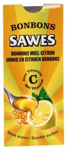 Sawes 10 Snoepjes Honing-Citroen Zonder Suiker