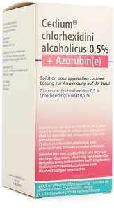 Cedium Chlorhexidini Alcoholicus 0,5% + Azorubine Oplossing 250ml