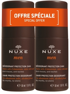 Nuxe Men Deo Bescherming 24u Duo Roll-on 2x50ml (- 50% op het 2de product)