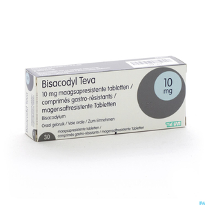 Bisacodyl Teva 10mg 30 maagbestendige tabletten