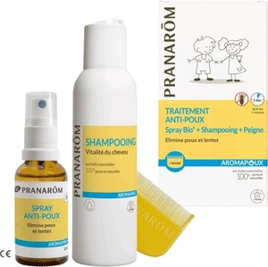 Pranarôm Aromapoux Bio Spray Anti-Luizen + Shampoo + Kam (promopack)
