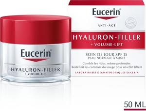 Eucerin Hyaluron-Filler + Volume-Lift Dagcrème SPF 15 Normale tot Gemengde Huid Anti-Age &amp; Rimpels Pot 50ml