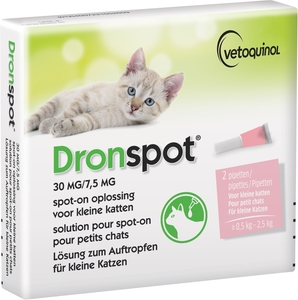 Dronspot 30 mg/7,5 mg Spot-on Kat Kl.&gt;0,5-2,5 kg Pip2
