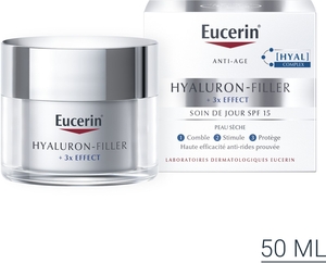 Eucerin Hyaluron-Filler +3x Effect Dagcrème SPF 15 Droge Huid Anti-Age &amp; Rimpels Pot 50ml