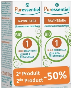 Puressentiel Duo Ravintsara Bio Essentiële Olie 2 x 10 ml 2de -50%