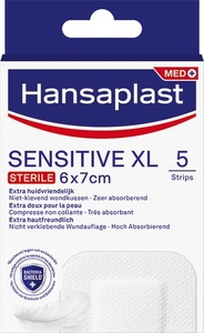 Hansaplast Sensitive Steriel XL 6x7 cm 5 Pleisters