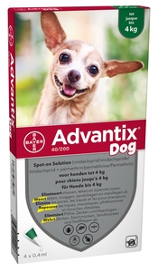 Advantix 40/ 200 Honden &lt; 4kg Fl 4x0,4 ml