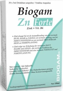 Biogam Zink (Zn) Forte 30 ampullen x5ml