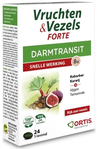 Ortis Vruchten &amp; Vezels Forte Darmtransit Snelle Werking 24 Tabletten