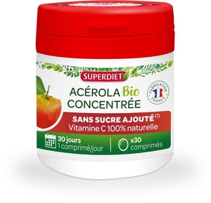 Superdiet Geconcentreerde Acerola Bio 30 Tabletten