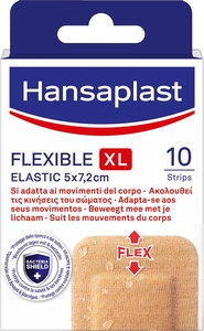 Hansaplast Flexibel XL 5x7,2 cm 10 pleisters