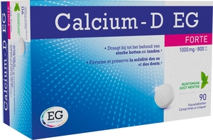 Calcium-D Forte EG Munt 1000 mg/800 IE 90 tabletten