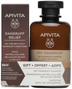 Apivita Dry Dandruff Antiroosshampoo 250 ml + Gratis Antiroosolie 50 ml