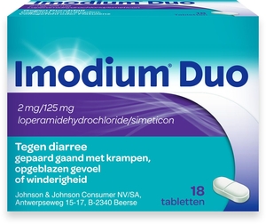 Imodium Duo 2mg/125mg Bij Behandeling Van Diarree Met Buikkrampen 18 Tabletten