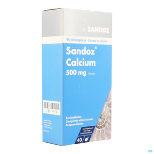 Sandoz Calcium 500mg 40 Bruistabletten (Sinaasappel)