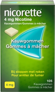 Nicorette Classic 4 Mg Nicotine Kauwgom 105 Stuks