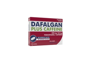 Dafalgan Plus Cafeïne 500 mg/65 mg 20 Filmomhulde Tabletten