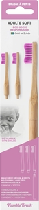 Humble Brush Bamboe Tandenborstel Volwassene Rose Soft + 3 Verwisselbare Koppen