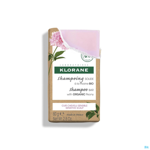 Klorane Vaste Shampoo Pioenroos Gevoelige Hoofdhuid 80 g