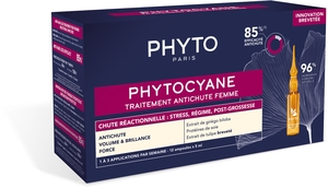 Phytocyane behandeling tegen reactieve haaruitval vrouw ampullen 12x5 ml