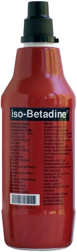 iso-Betadine Germiocide Zeep 7,5% Oplossing voor Cutaan Gebruik 500ml | Ontsmettingsmiddelen - Infectiewerende middelen