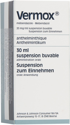 Vermox 20mg/ml Suspension Buvable 30ml | Vers intestinaux