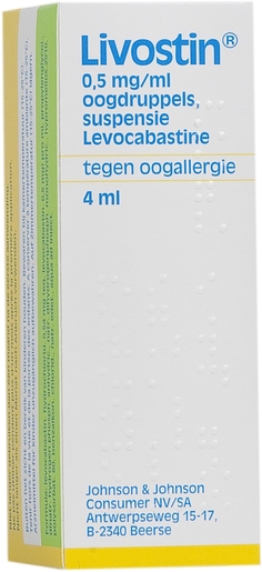 Livostin 0,5 mg / ml Oogdruppels 4 ml | Allergieën