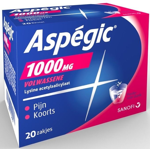 Aspegic 1000mg volwassenen 20 zakjes | Hoofdpijn - Diverse pijnen