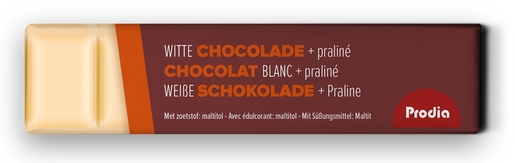 Prodia Bar Chocolat Blanc Praline 35g | Voeding