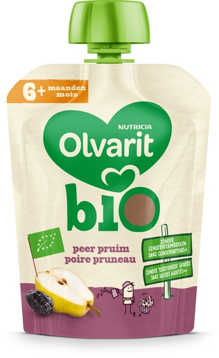 Olvarit Bio Poire + Pruneau 6+ Mois 90g | Alimentation