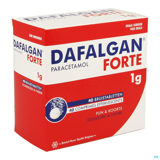 Dafalgan Forte 1g 40 Comprimés Effervescents | Maux de tête - Douleurs diverses