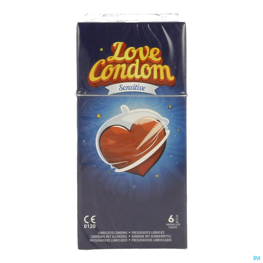 Love Condom Sensitive 6 Condooms met Glijmiddel | Condooms