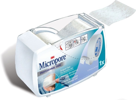 Micropore 3M Sparadrap Microporeux 1,25cm x 9,14m (blanc) | Pansements - Sparadraps - Bandes
