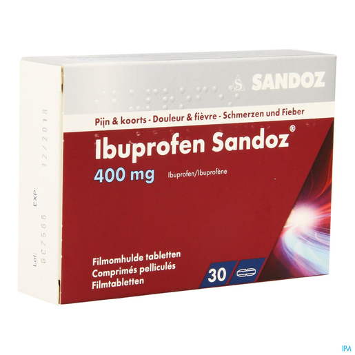 Ibuprofen Sandoz 400mg 30 Comprimés | Règles douloureuses