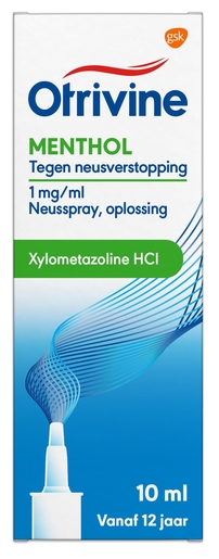 Otrivine Menthol Anti-Rhinitis 1/1000 Oplossing 10ml | Verstopte neus - Neussprays of -druppels
