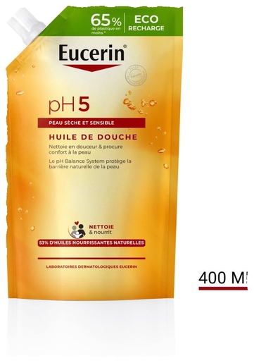Eucerin pH5 Huile de Douche Peau Sèche et Sensible recharge 400ml | Bain - Douche