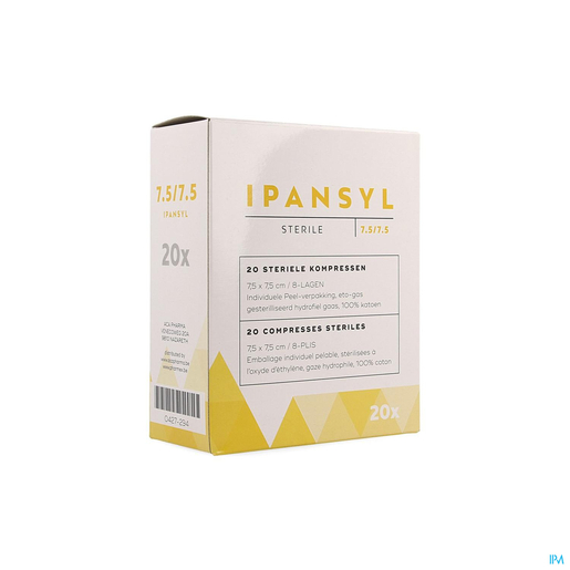 Ipansyl 20 Compresses Stériles 8 Plis 10x10cm | Pansements - Sparadraps - Bandes
