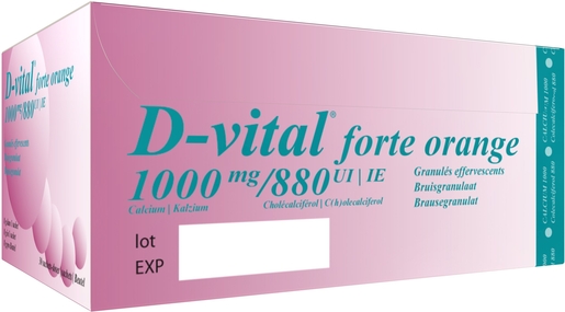 D-Vital Forte 1000/880 Sinaas 30 zakjes | Calcium - Vitamine D