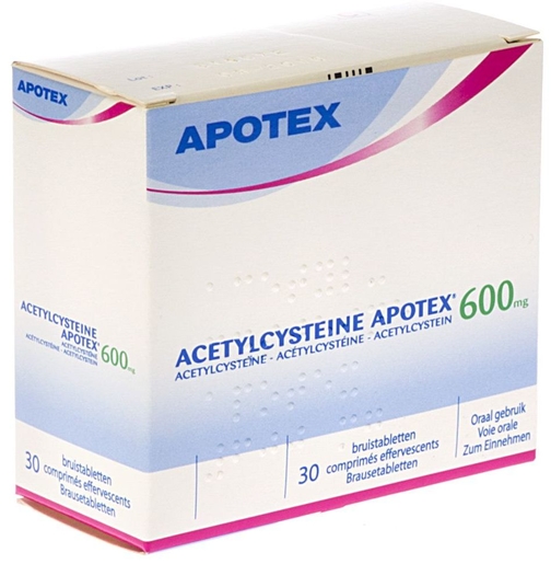Acetylcysteine Apotex 600mg 30 Bruistabletten | Vette hoest
