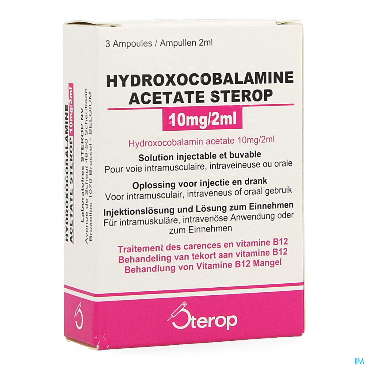 Hydroxocobalamine Acetas 3 x2ml | Vitamine B