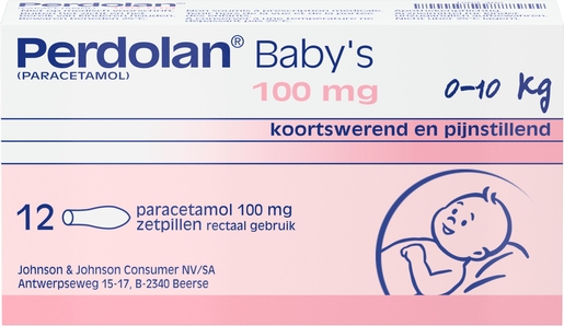 Perdolan Baby 100mg 12 Zetpillen | Hoofdpijn - Diverse pijnen
