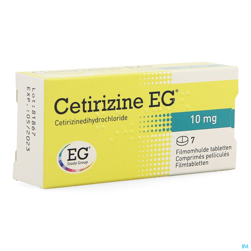 Cetirizine EG 10mg 7 Comprimés | Peau