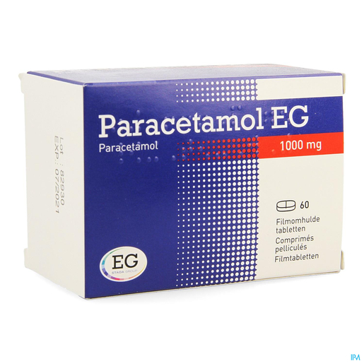 Paracetamol EG 1000mg 60 Comprimés | Maux de tête - Douleurs diverses