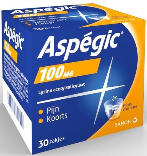 Aspegic 100mg 30 Zakjes | Hoofdpijn - Diverse pijnen